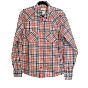 ARIAT Retro Fit Mens Plaid‎ Long Sleeve Snap Front Western Shirt XL